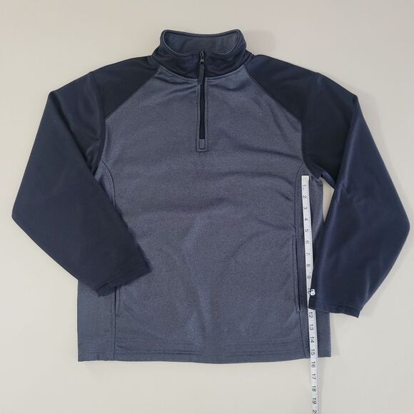 Badger Men's Athletic Black and Gray Qtr-Zip Long Sleeve Pullover - Picture 5 of 11